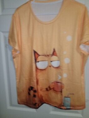 Orange Cat Graphic Tee